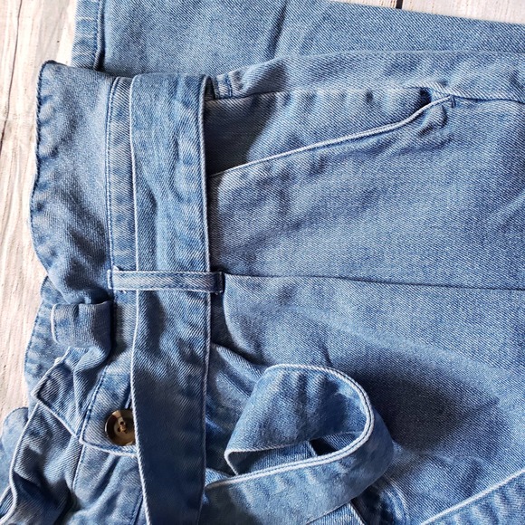 WHO WHAT WEAR Blue Paper Bag hi-rise Jeans 8 - Picture 4 of 7